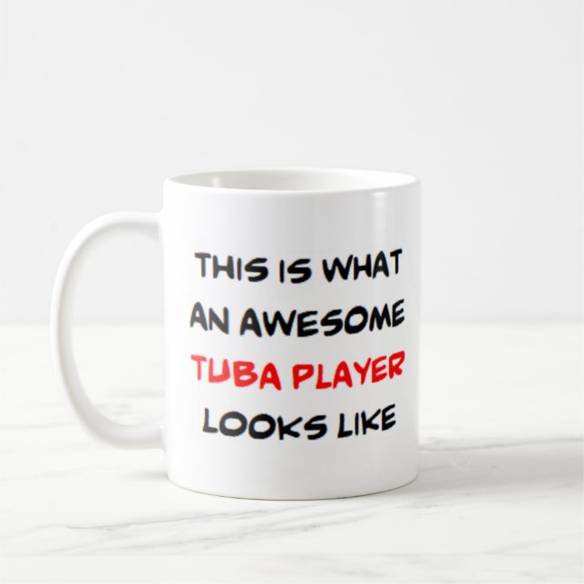 Tuba player, fantastisk kaffemugg (Vänster)