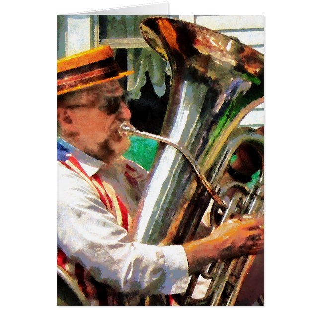 Tuba Player Hälsningskort (Framsidan)