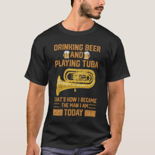 Tuba Player Marching Band Beer Drinking Gif T Shirt