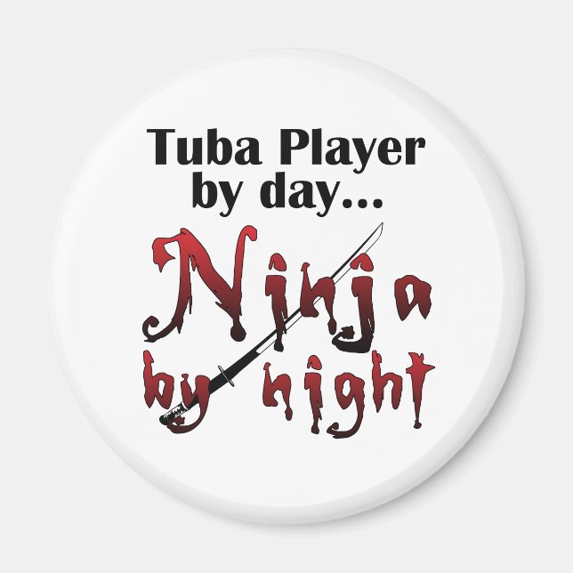 Tuba Player Ninja Funny Musician Gift Magnet (Framsidan)