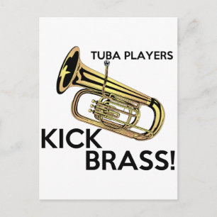 Tuba Players Kick Brass Vykort