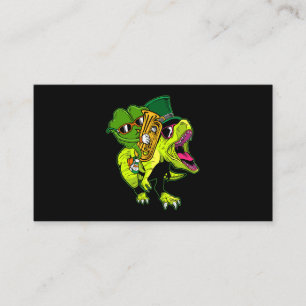 Tuba St patricks day Boys Kids Shamrock Dinosaur Visitkort