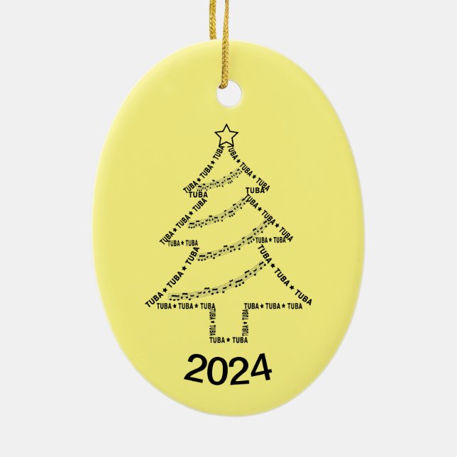 Tuba Text Julgran Ceramic Ornament (Baksidan)