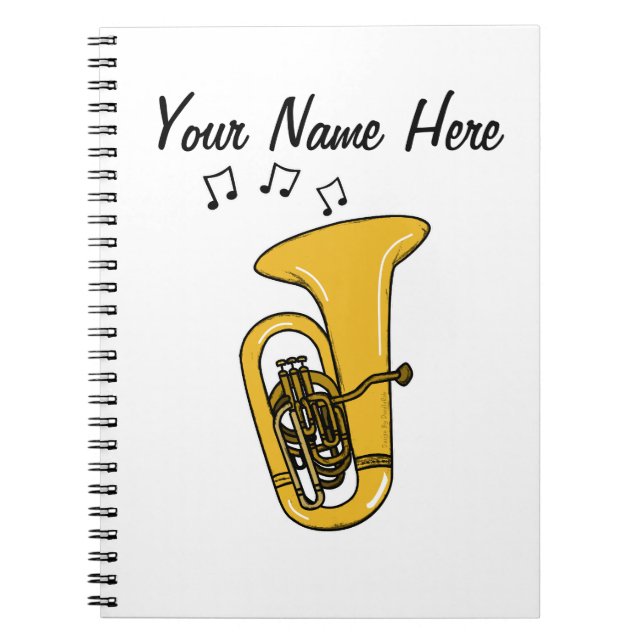 Tuba Tubaist Brass Musician Anpassningsbar Lacher Anteckningsbok (Framsidan)