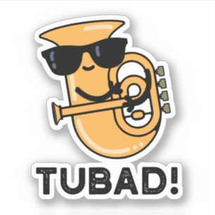 Tubad Funny Music Tuba Pun Klistermärken