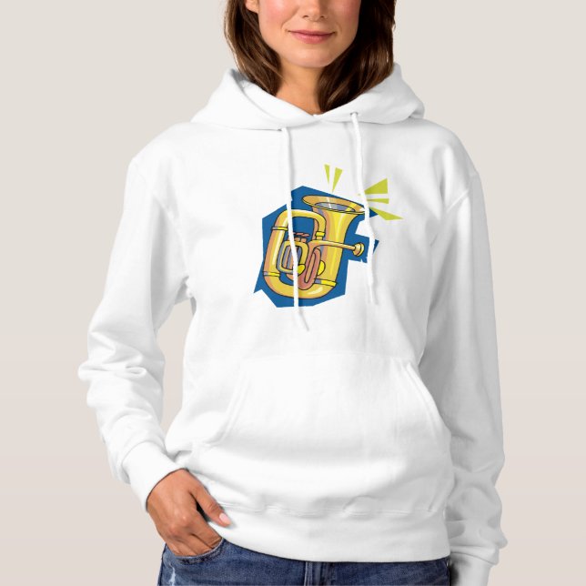 Tubaen instrumenterar kvinna Hoodie Tee Shirt (Framsida)