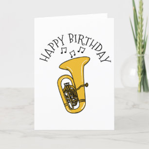 Tubaist Brass Musician Tuba Birthday Card Tack Kort