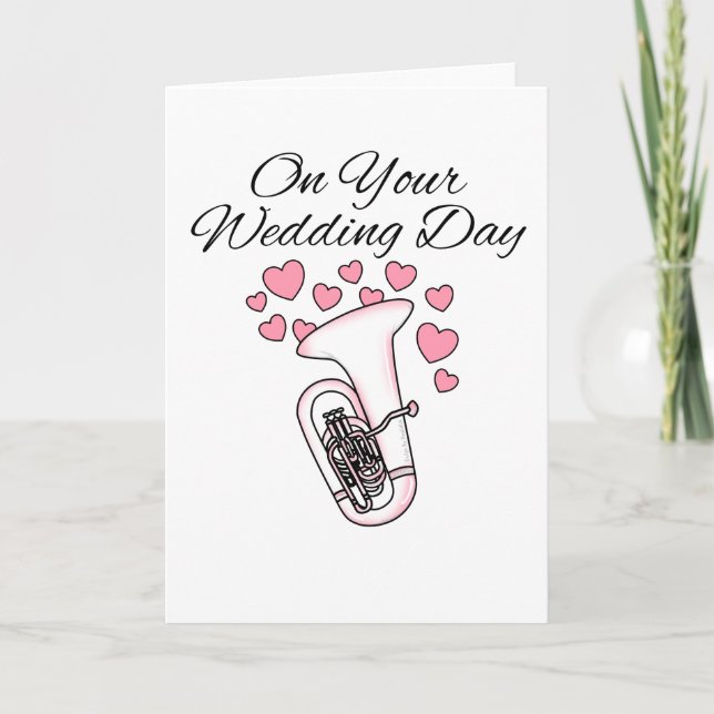 Tubaist Brass Musician Tuba Bröllop Card Tubaist Tack Kort (Framsida)