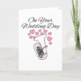 Tubaist Brass Musician Tuba Bröllop Card Tubaist Tack Kort
