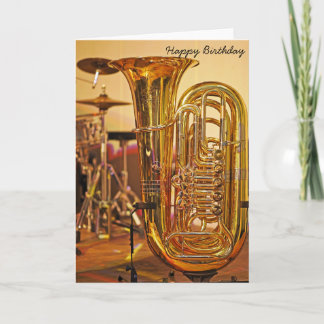 Tubamässing instrumenterar födelsedag kort