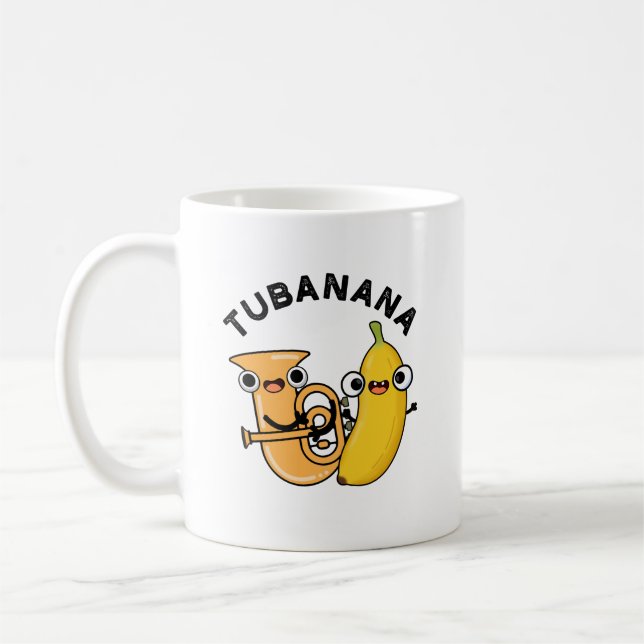 Tubanana Funny Tuba Banana Pun Kaffemugg (Vänster)