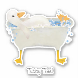 Tubby Time! Anka som kopplar av i ett webbfotat ba Klistermärken
