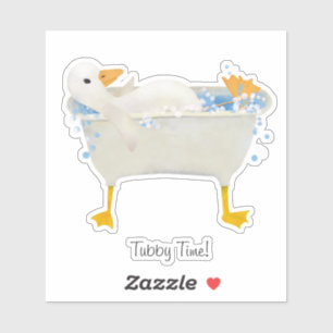 Tubby Time! Anka som kopplar av i ett webbfotat ba Klistermärken