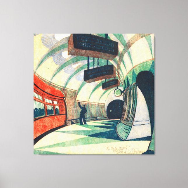 Tube Station - Cyril Edward Power Canvastryck (Framsida)