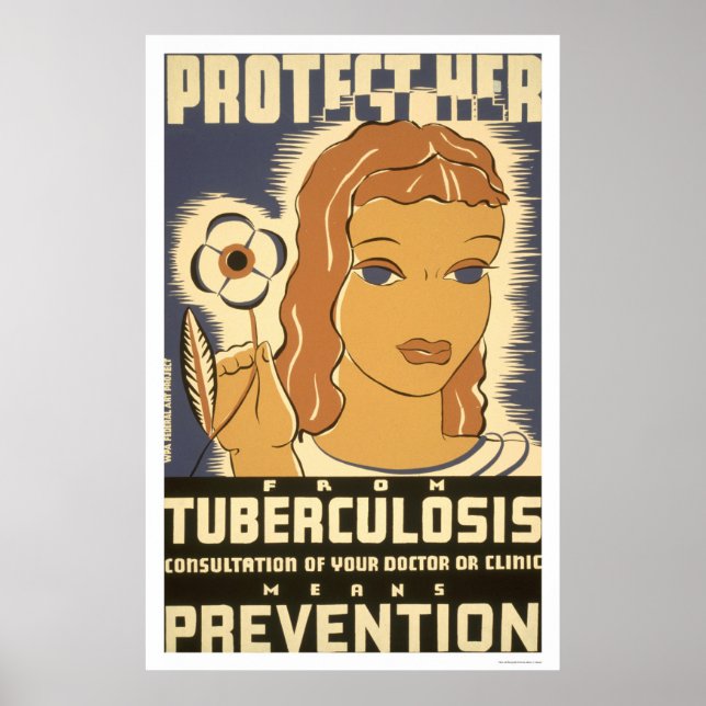 Tuberkulosförebyggande 1938 WPA Poster (Framsidan)