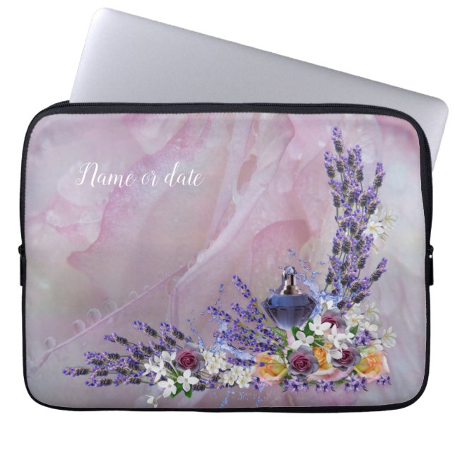 Tuberos & Lavendelblommor Laptop Fodral (Framsidan)