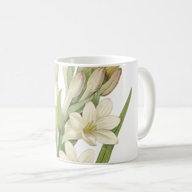 Tuberos (Tuberosa sp.) från Redouté Kaffemugg (Framsida höger)