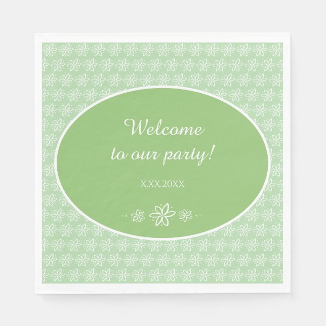 Tuberose Flowers Personlig Party Pappra Napkins Pappersservett (Framsidan)