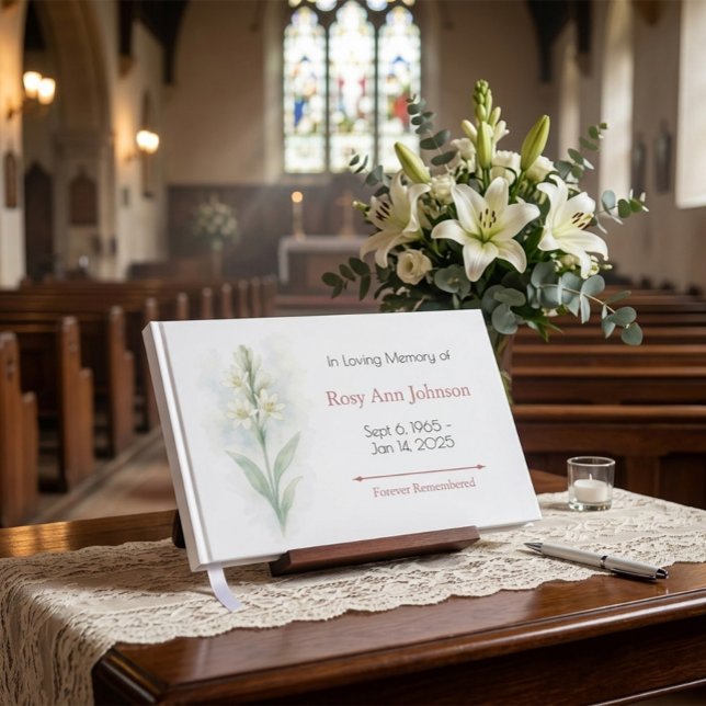 Tuberose Funeral Guest Bok - in loving Memory (Skapare uppladdad)