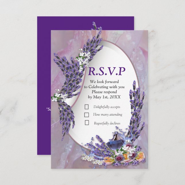 Tuberose & Lavender Blooms OSA Kort (Fram/baksida)