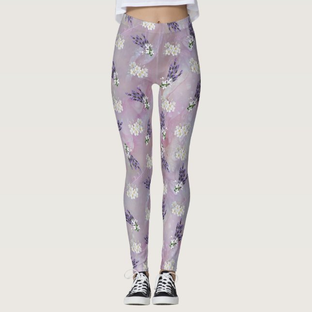 Tuberose & Lavender Blooms på Ro petals Leggings (Framsida)