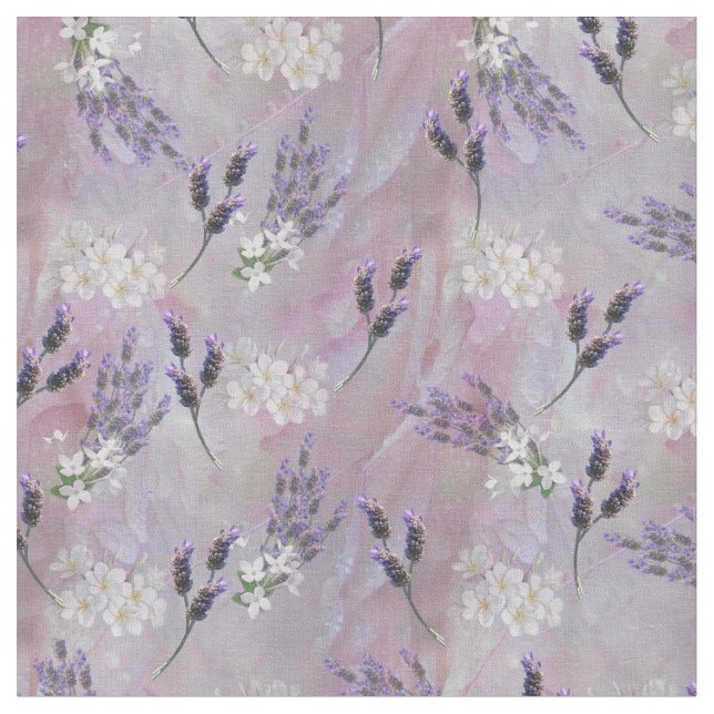 Tuberose & Lavender Blooms på Ro petals Tyg (Närbild)