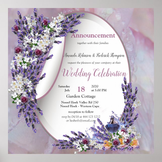 Tuberose & Lavender Blooms Poster (Framsidan)