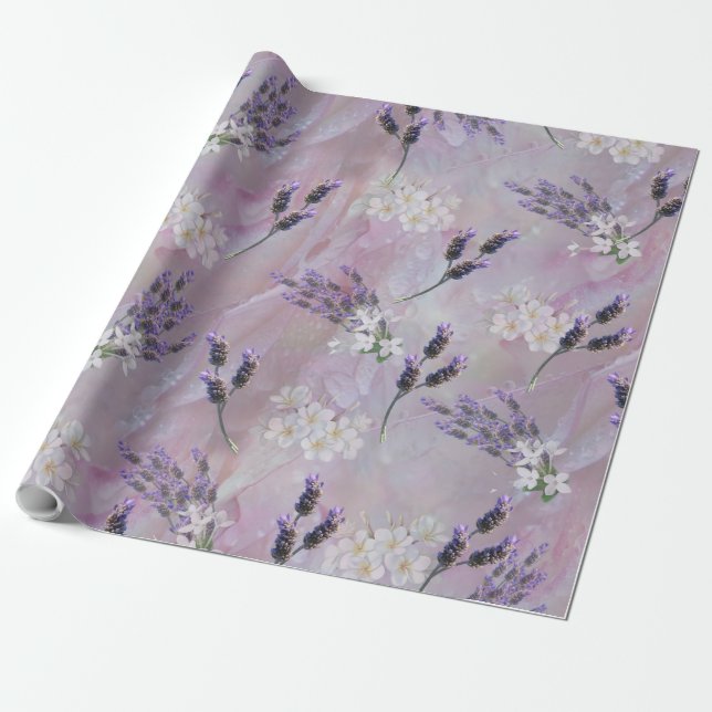 Tuberose & Lavender Blooms Presentpapper (Utrullad)