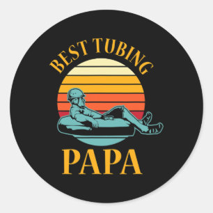 Tubing Pappa River Tube Boat Vatten Snö Sjö Tubes Runt Klistermärke