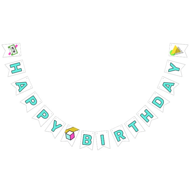 Tubular 80's Birthday Vimplar (Alla)