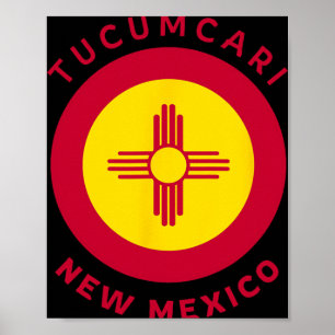 Tucari New Mexico Nm Flagga Zia Souvenir Poster