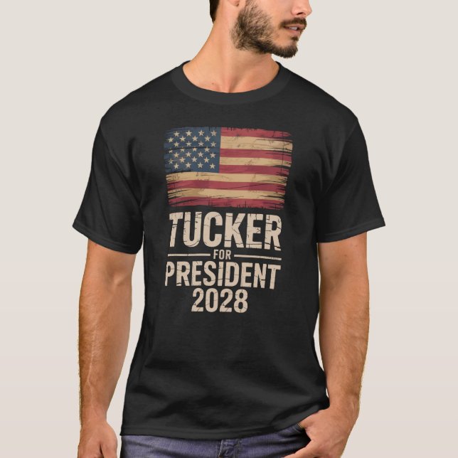 Tucker Carlson 2028 Political President T Shirt (Framsida)
