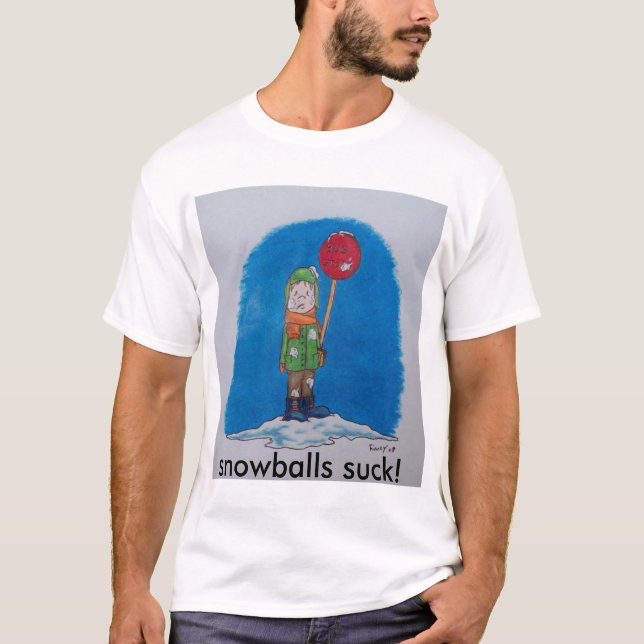tucker kastar snöboll suger! tee shirt (Framsida)