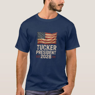 Tucker som president 2028 Amerika först-kampanj T Shirt