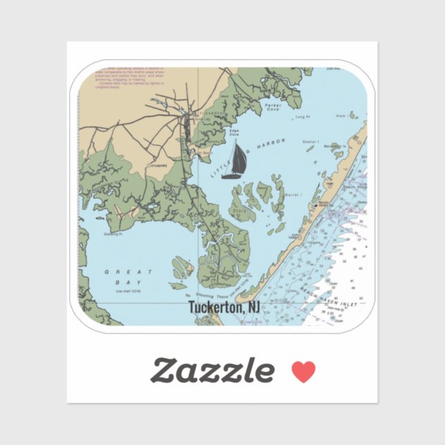 Tuckerton NJ-diagram Klistermärken (Ark)