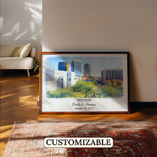 Tucson Arizona Affisch, Akvarell, Anpassad Poster