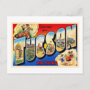 Tucson Arizona AZ Vintage Large Brev vykort 1