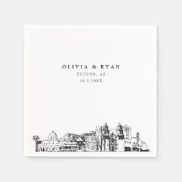 Tucson Arizona Bröllop Papper Cocktail Napkin Pappersservett