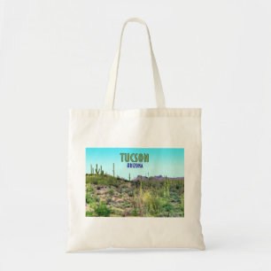 Tucson Arizona Cactus and Mountain Vintage Tygkasse