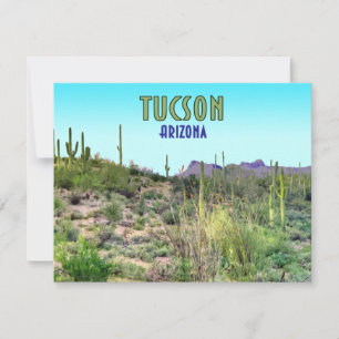 Tucson Arizona Cactus och Mountain Flat Card