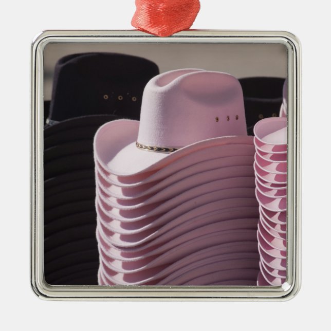 Tucson Arizona. För manar Cowboyhattar och kvinnor Julgransprydnad Metall (Framsidan)