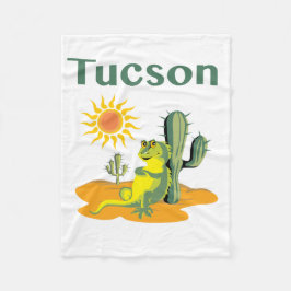 Tucson Arizona Lizard under Saguaro Fleecefilt