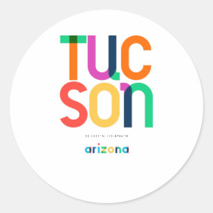 Tucson Arizona Mid Century, Pop Art. Runt Klistermärke
