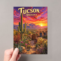 Tucson Arizona Öken Solnedgång Saguaro Kaktus Resa