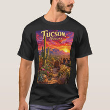 Tucson Arizona Öken Solnedgång Saguaro Kaktus Resa