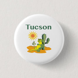 Tucson Arizona Ökenödla och Kaktus Knapp