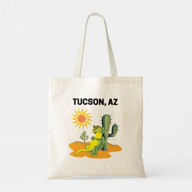 Tucson Arizona Ökenödla och Kaktus Tygkasse (Baksida)