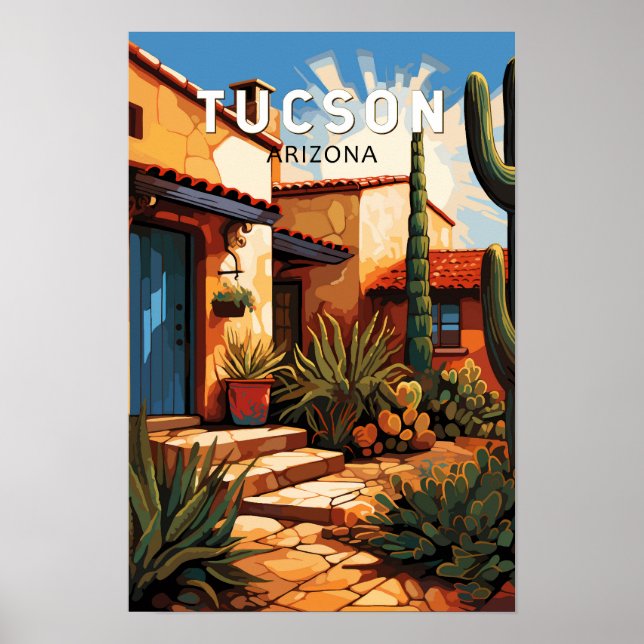 Tucson Arizona Resa Konst Vintage Poster (Framsidan)