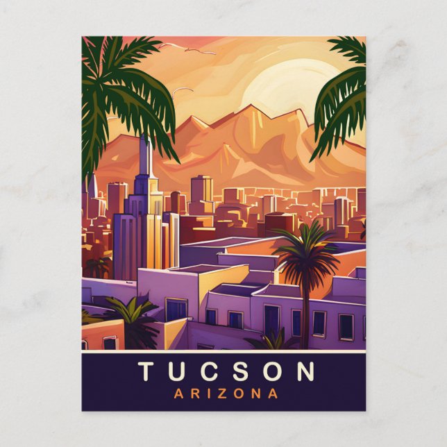 Tucson, Arizona, Siluett, Resa  Vykort (Framsida)