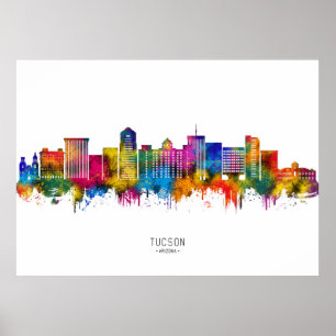 Tucson Arizona Stadssiluett Poster